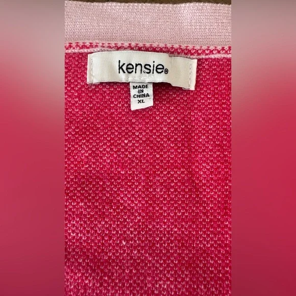 💕 Pink Heart Patterned Women's Button-Up Sweater - size XL - Picture 9 of 16